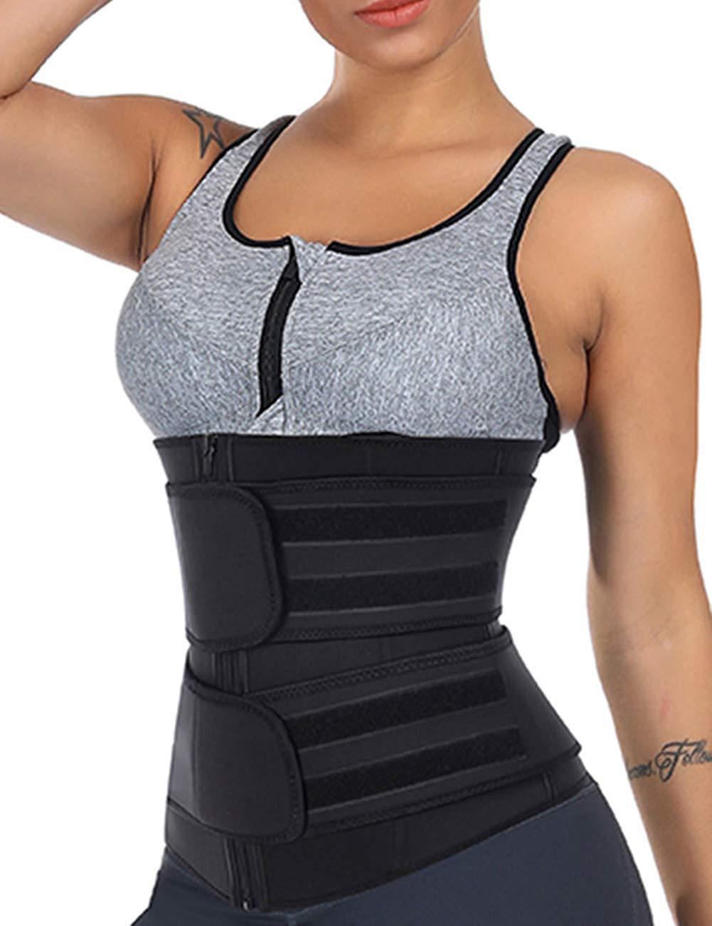 Double Waist Belt Waist Trainer Steel Bone Corset Waist Trainer Neoprene Corset - RJ Athletics