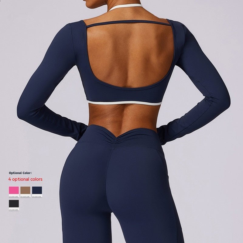 Quick-drying Beauty Back Yoga Clothing Top Long Sleeve Running Exercise T-shirt Long Sleeve Workout Clothes - RJ Athletics