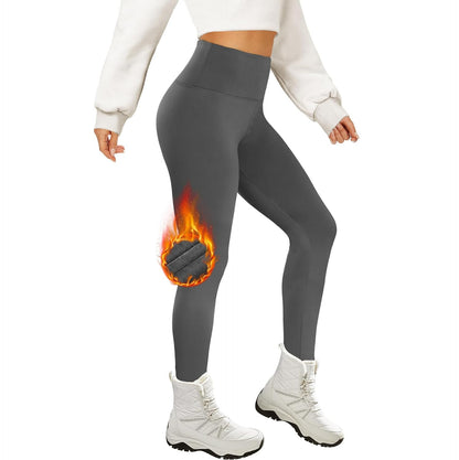 Cropped High Waist Velvet Padded Leggings Thermal Slim Fit - RJ Athletics