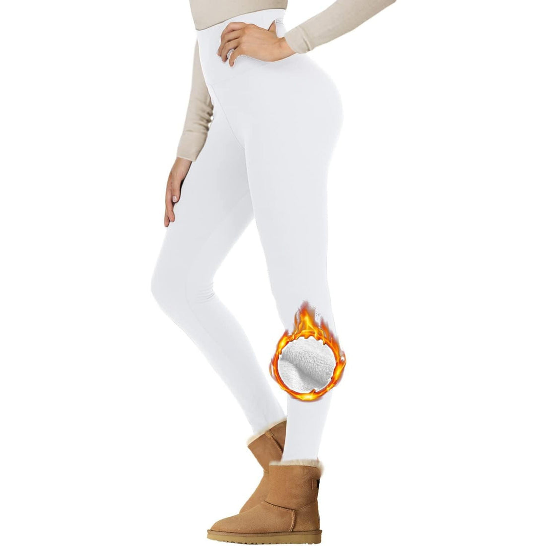 Cropped High Waist Velvet Padded Leggings Thermal Slim Fit - RJ Athletics