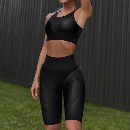 Fitness Suit Women Sportwear Sexy High Waist Leggings Quick Drying Yoga Set 2 Piece Gym Sport Bra Short Workout Running Outfit - RJ Athletics