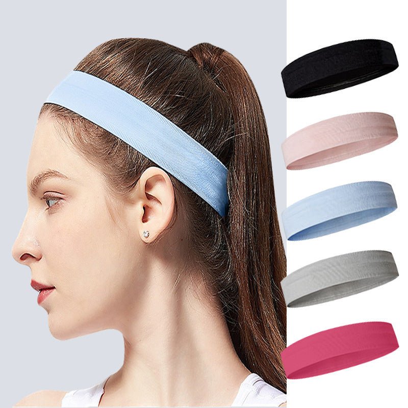 Non-slip Sports Antiperspirant Headband Nylon Monochromatic Headband Headwear - RJ Athletics