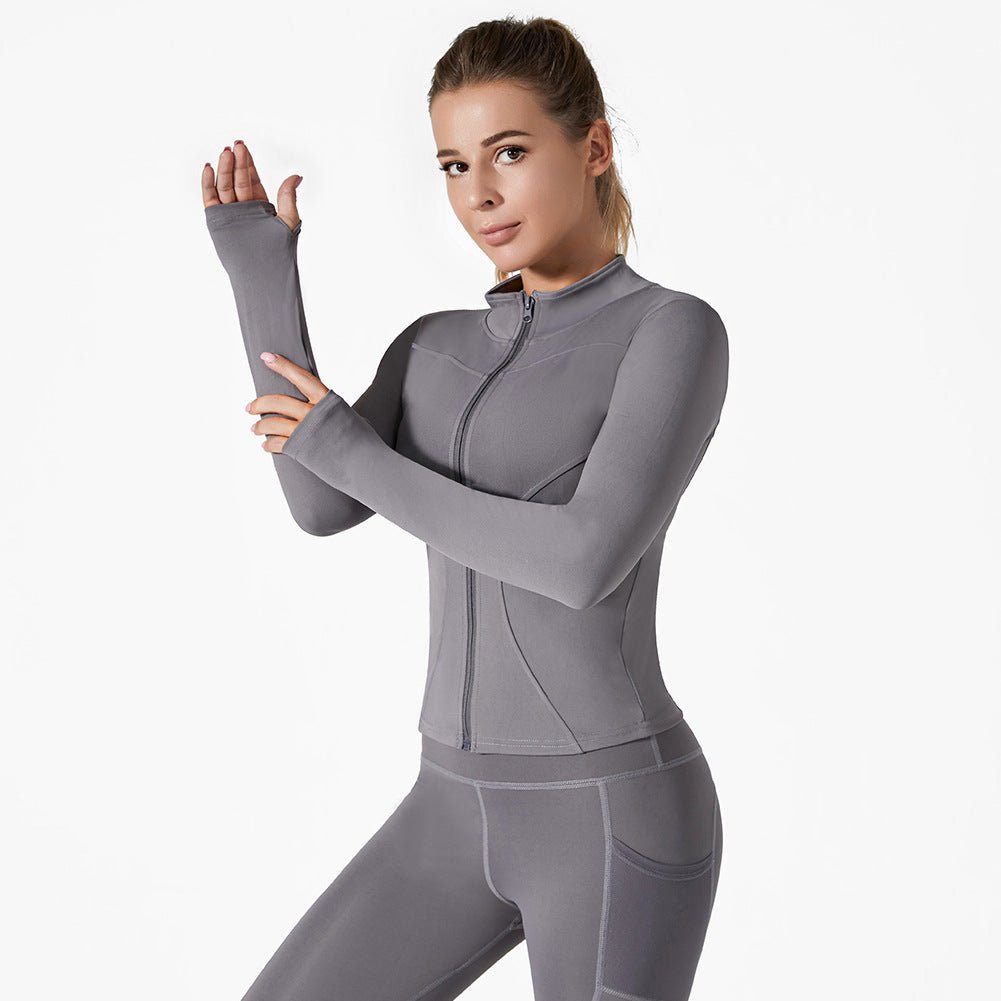 Running Training High Elastic Breathability Jacket Long Sleeve Top Workout Clothes - RJ Athletics