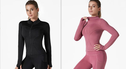 Running Training High Elastic Breathability Jacket Long Sleeve Top Workout Clothes - RJ Athletics