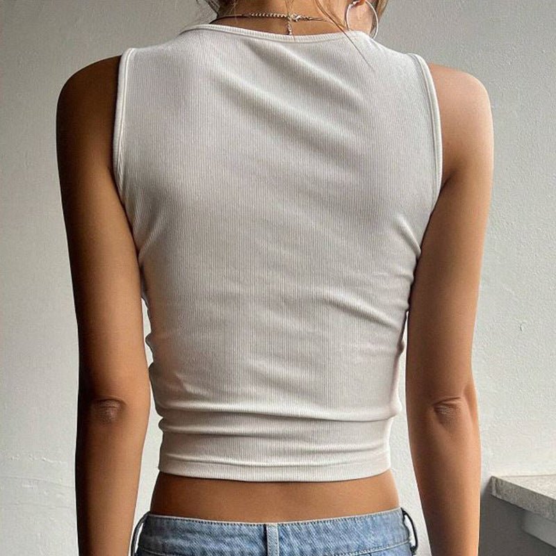 Sleeveless Slimming Cropped Workout Top - RJ Athletics