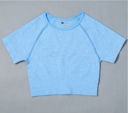 Sportswear T-Shirts Short-Sleeve Workout-Tops Fitness-Crop-Top Seamless Vital Running - RJ Athletics