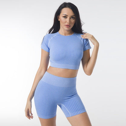 Summer Women Seamless Yoga Set Gym Workout Clothes Sports suit Outfits Tracksuit High Waist Sports Suit - RJ Athletics